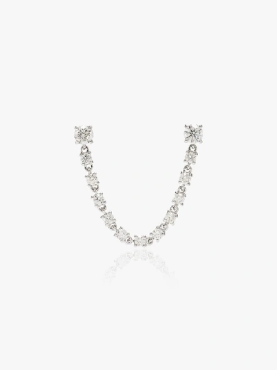 Anita Ko 18k Yellow Gold Double Piercing Loop Diamond Earring In Metallic
