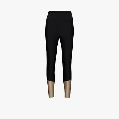 Shop Moncler Mid-rise Leggings In Black