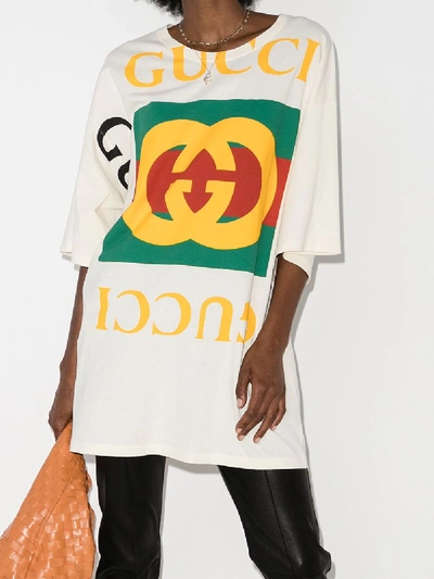 Shop Gucci Gg Oversized Cotton T-shirt In White