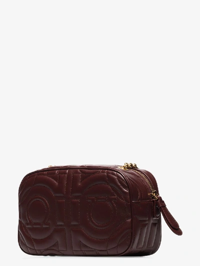 Shop Ferragamo Brown Gancini Quilted Leather Cross Body Bag