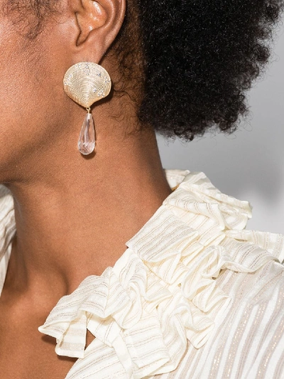 Shop Apples & Figs 24k Gold-plated Siren Tears Crystal Drop Earrings