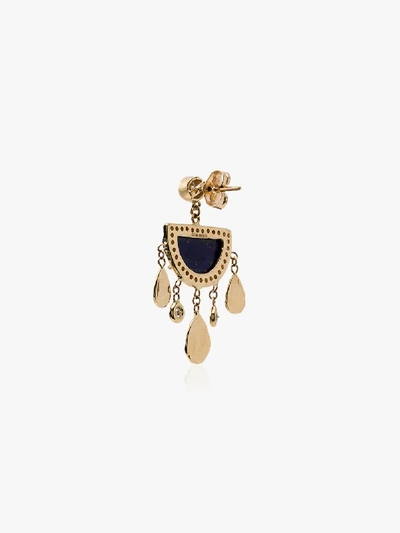 Shop Jacquie Aiche 14k Yellow Gold Turquoise Disc Charm Earrings In Metallic