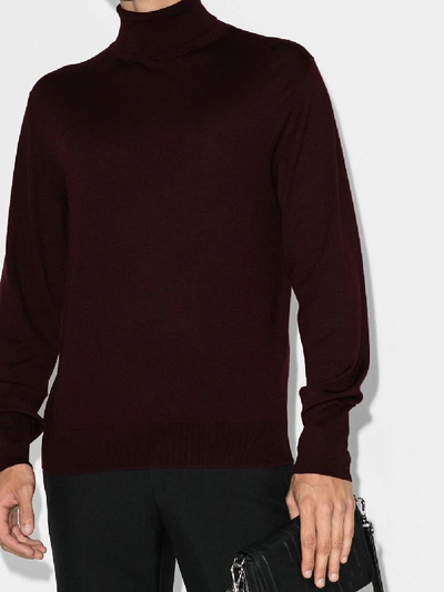 Shop Eleventy Red Turtleneck Wool Sweater