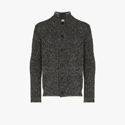 Shop Eleventy High Neck Cashmere Wool Cardigan In Grey