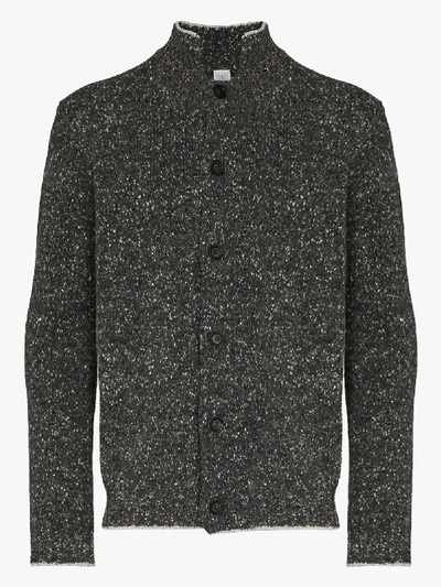 Shop Eleventy High Neck Cashmere Wool Cardigan In Grey