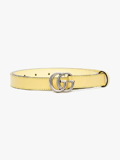 Shop Gucci Yellow Gg Marmont Leather Belt