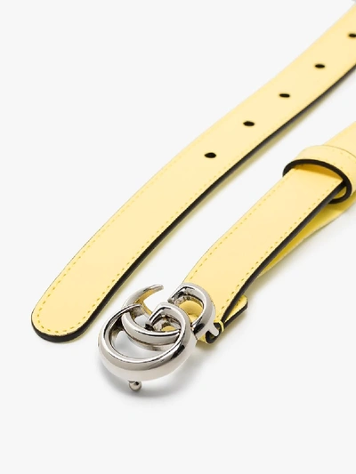Shop Gucci Yellow Gg Marmont Leather Belt