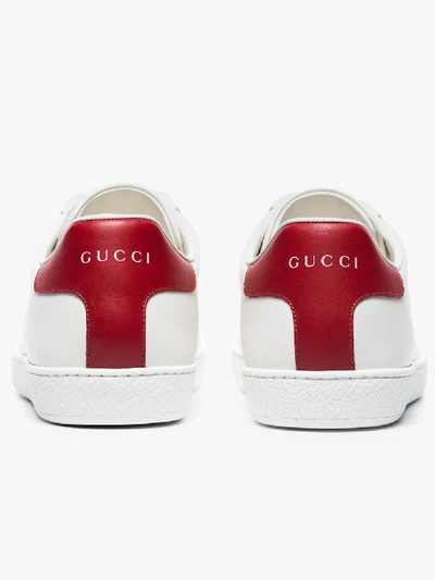 Shop Gucci White Ace Leather Sneakers