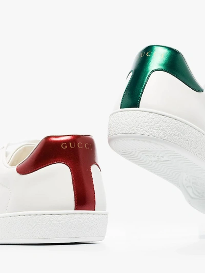 Shop Gucci White Ace Gg Apple Leather Sneakers