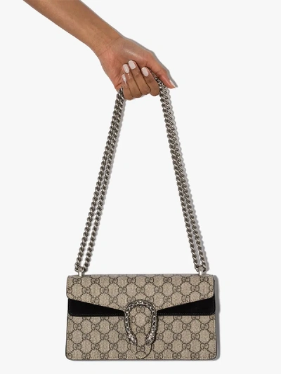 Shop Gucci Neutral Dionysus Gg Supreme Shoulder Bag In Neutrals