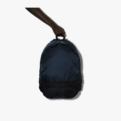 Shop Sacai Black Colour Combo Backpack In Blue