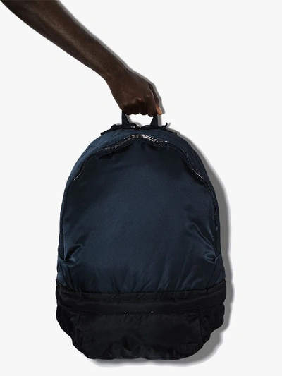 Shop Sacai Black Colour Combo Backpack In Blue