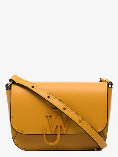Shop Jw Anderson Yellow Anchor Logo Leather Shoulder Bag