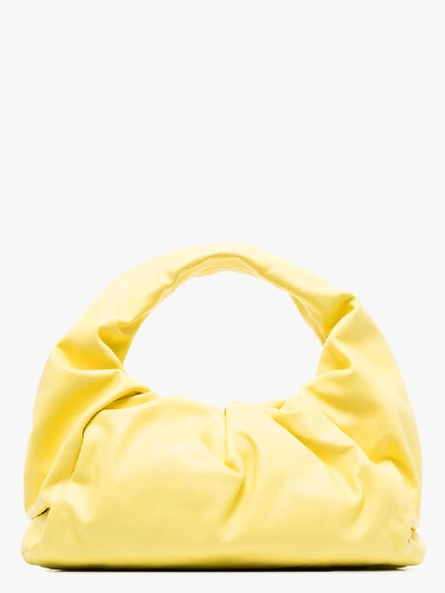 Shop Bottega Veneta Yellow The Shoulder Pouch Leather Bag