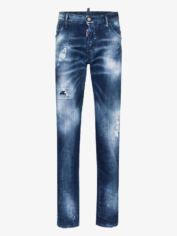 dsquared2 paint splatter jeans black