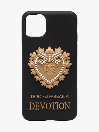 Shop Dolce & Gabbana Iphone 11 Pro Max Devotion Case In Black