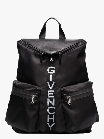 Shop Givenchy Black Spectre Logo Print Backpack