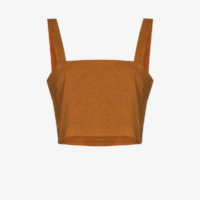 Shop Anemone Brown Box Crop Top