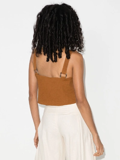 Shop Anemone Brown Box Crop Top