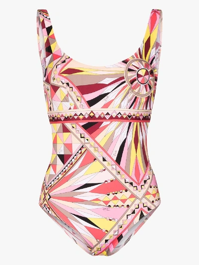 Shop Emilio Pucci Kalei Printed Swimsuit In Pink