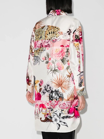 Shop Ferragamo Floral Print Silk Shirt In Pink