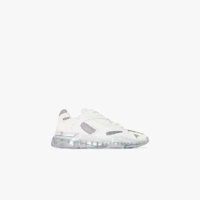 Shop Mallet Grey Lurus Ghost Low Top Leather Sneakers