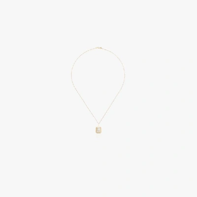 Shop Mateo 14k Yellow Gold Crystal Frame L Initial Necklace