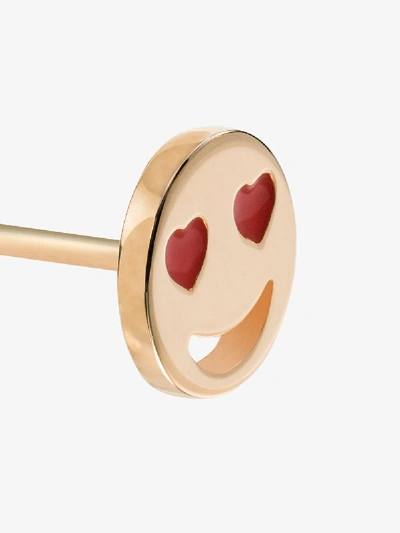 Shop Alison Lou 14k Yellow Gold And Red Love Struck Single Stud Earring