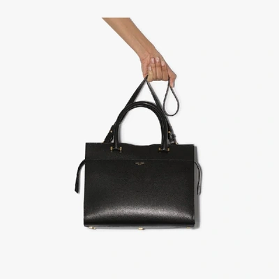 Shop Saint Laurent Black Uptown Leather Tote Bag
