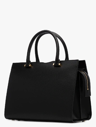 Shop Saint Laurent Black Uptown Leather Tote Bag