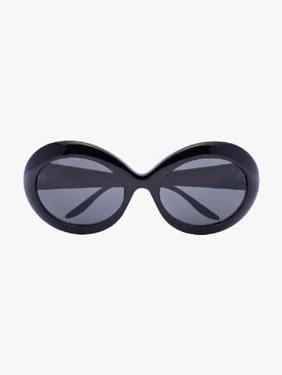 Shop Gucci Black Oversized Round Sunglasses
