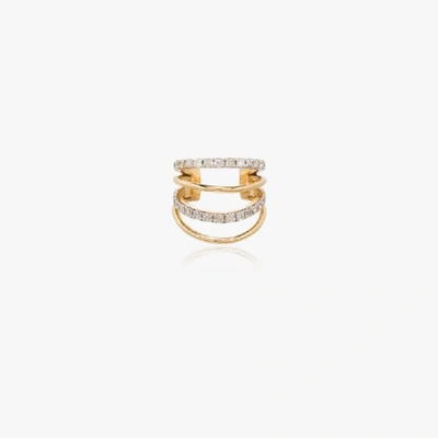 Shop Yvonne Léon 18k Yellow Gold Layered Diamond Ear Cuff