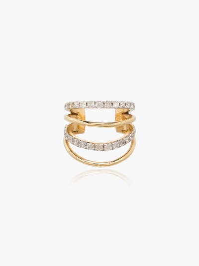 Yvonne Léon 18kt Yellow Gold Four Layer Diamond Ear Cuff In Gold