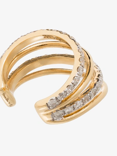 Yvonne Léon 18kt Yellow Gold Four Layer Diamond Ear Cuff In Gold