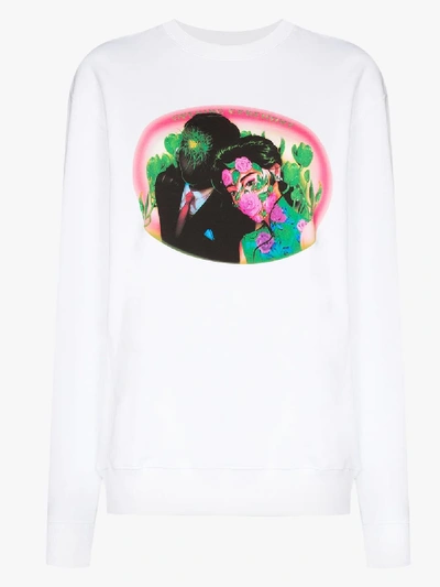 Opening Ceremony Graphic Print Cotton Sweatshirt In White