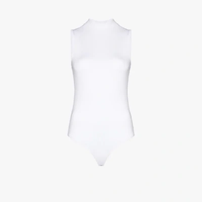 Shop Ninety Percent Turtleneck Bodysuit In White