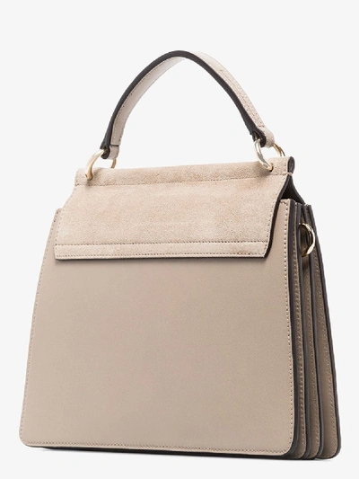 Shop Chloé Grey Faye Small Leather Top Handle Bag