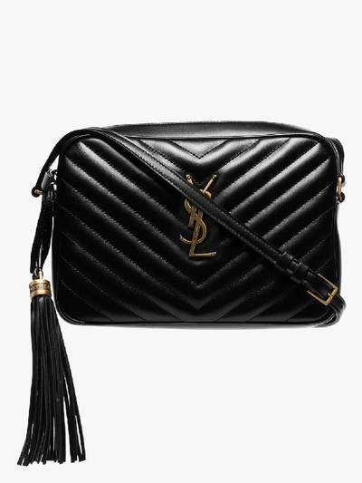 Shop Saint Laurent Gesteppte Schultertasche In Black