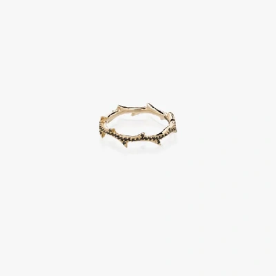 Shop Dru 14k Yellow Gold Crown Of Thorns Black Diamond Ring