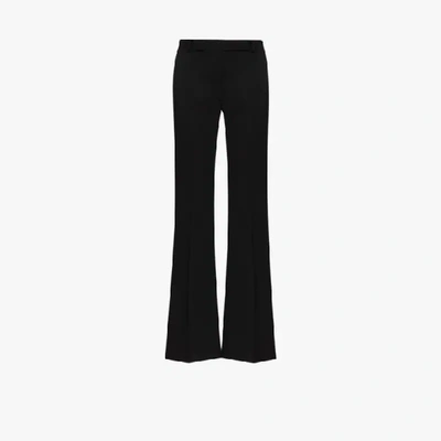 Shop Alexander Mcqueen Front Crease Tailored Wool Trousers In Black