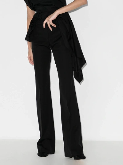 Shop Alexander Mcqueen Front Crease Tailored Wool Trousers In Black