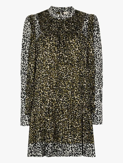 Shop Ulla Johnson Green Amira Leopard Print Dress