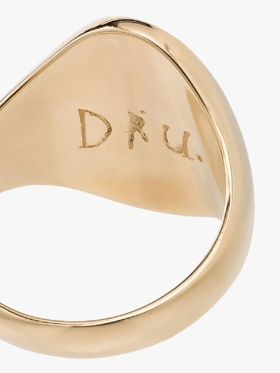 Dru 14k Yellow Gold Galaxy Diamond Signet Ring In Metallic