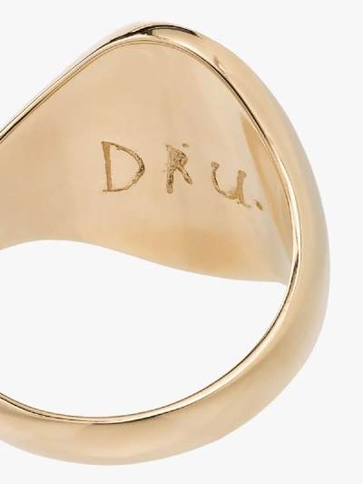 Shop Dru 14k Yellow Gold Galaxy Diamond Signet Ring In Metallic