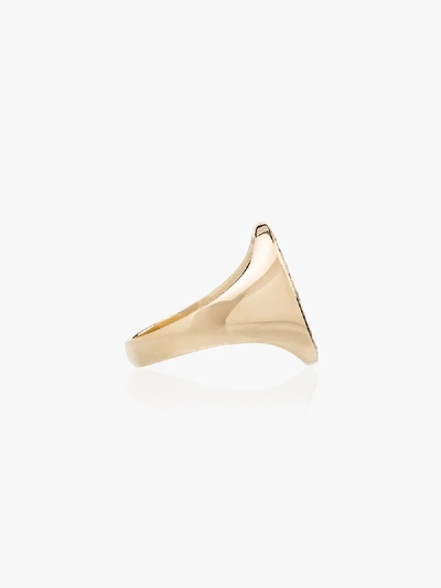 Shop Dru 14k Yellow Gold Galaxy Diamond Signet Ring In Metallic