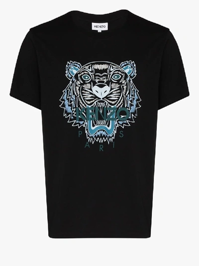 Shop Kenzo Tiger Logo Print T-shirt In Black