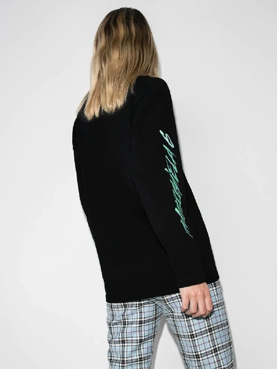 Shop Mm6 Maison Margiela Neon Logo Cotton Sweatshirt In Black