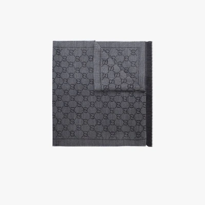 Gucci Gg Jacquard Pattern Knitted Scarf Women In Brown