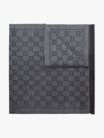 Gucci Gg Jacquard Pattern Knitted Scarf Women In Brown