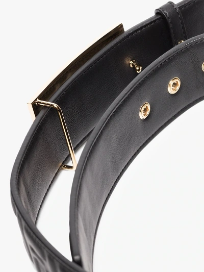 Shop Fendi Black Ff Baguette Leather Belt